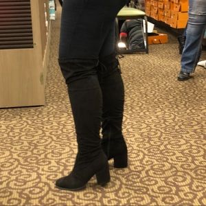 Knee high suede boots